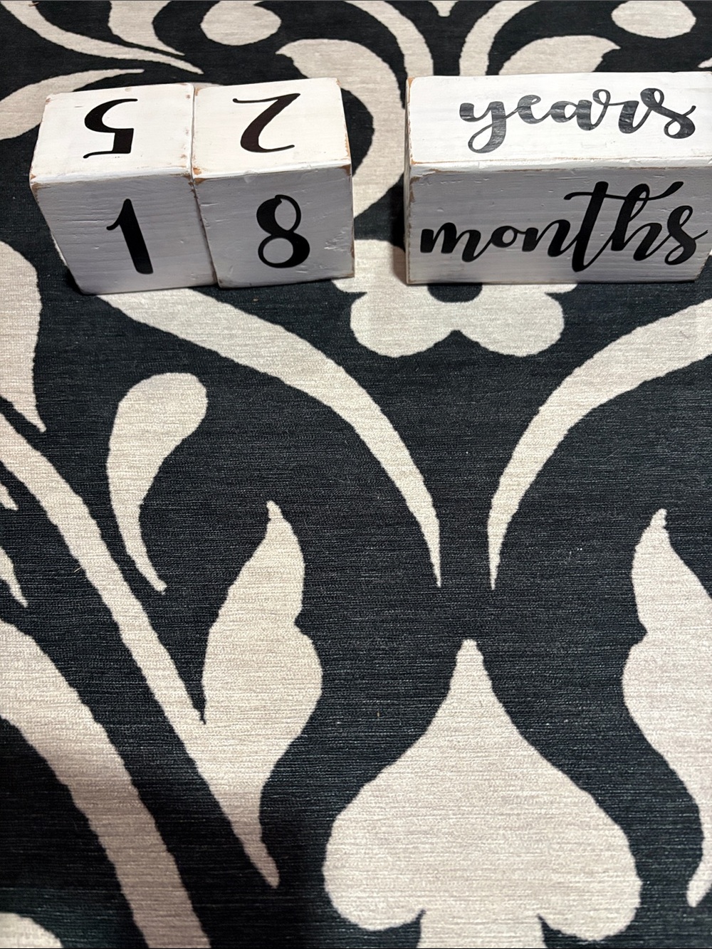 Wooden Baby Milestone Blocks - Black & White